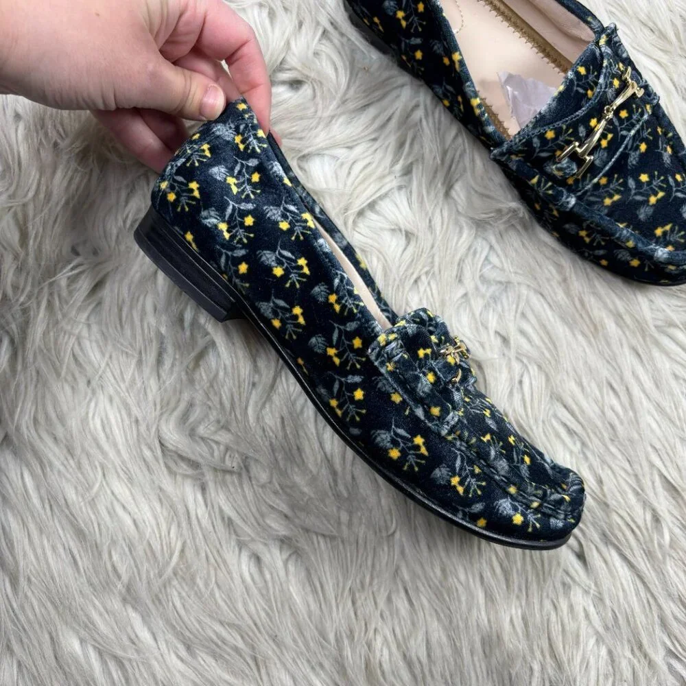 Cabi Floral Velvet‎ Horsebit Loafers